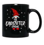 Daughter Gnome Family Christmas Pajama Daughter Gnome Gear Black Coffee Mug - Black