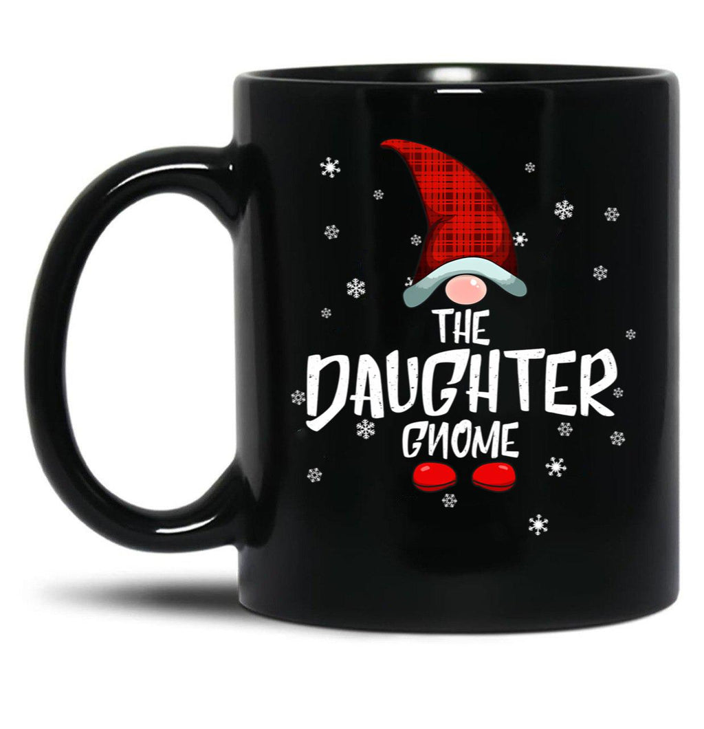 Daughter Gnome Family Christmas Pajama Daughter Gnome Gear Black Coffee Mug
