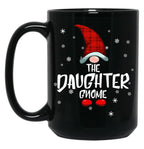 Daughter Gnome Family Christmas Pajama Daughter Gnome Gear Black Coffee Mug