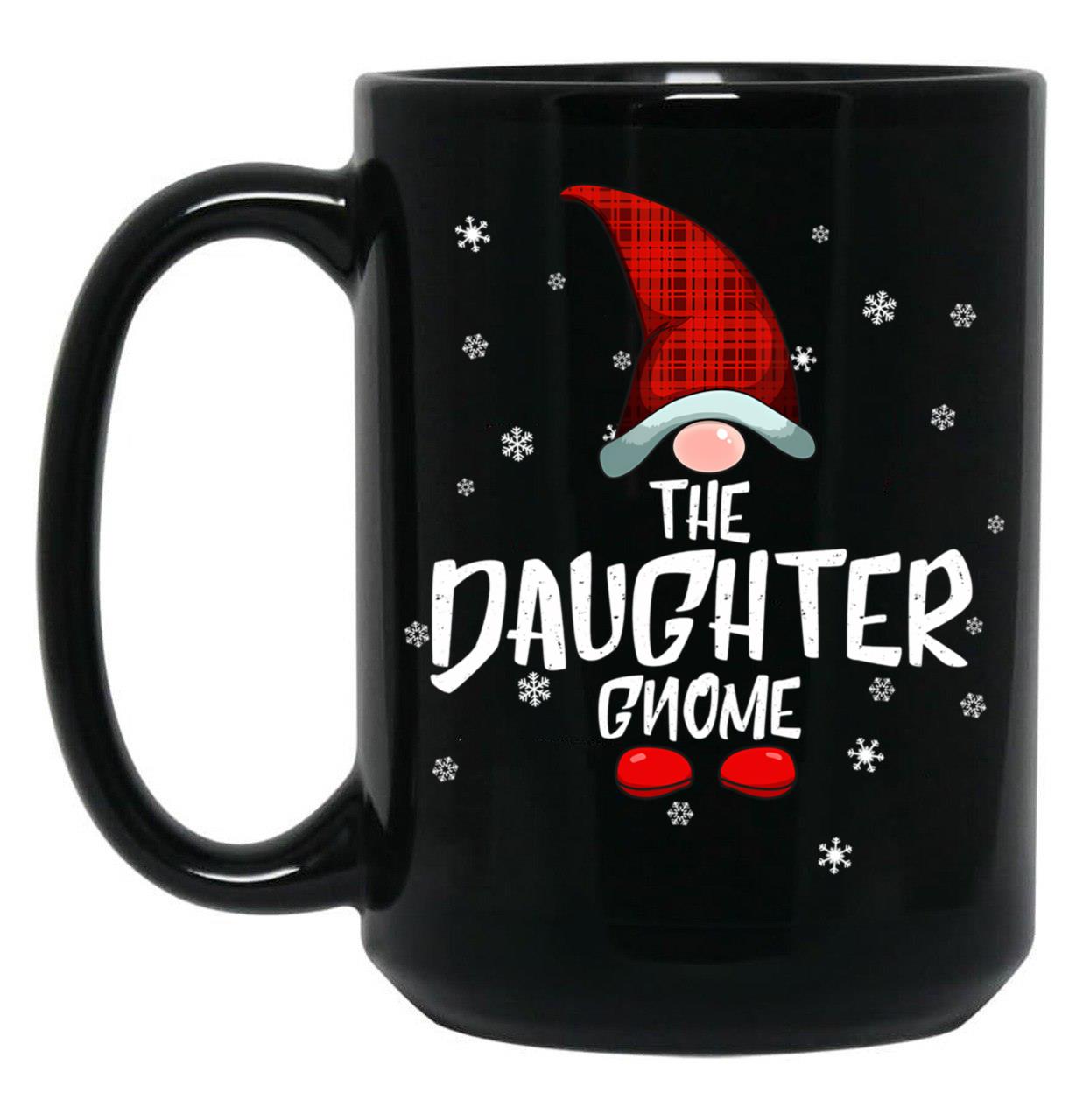 Daughter Gnome Family Christmas Pajama Daughter Gnome Gear Black Coffee Mug