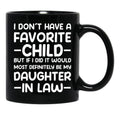 Daughter-In-Law Love Proud Parents' Design Black Coffee Mug - Black