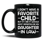 Daughter-In-Law Love Proud Parents' Design Black Coffee Mug