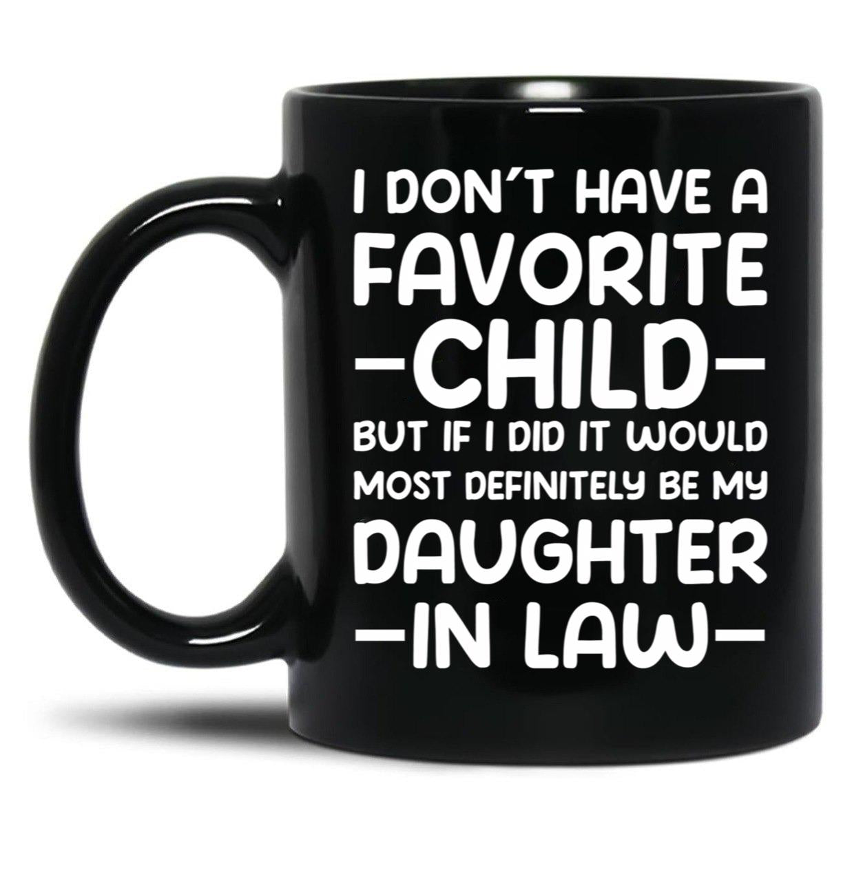 Daughter-In-Law Love Proud Parents' Design Black Coffee Mug