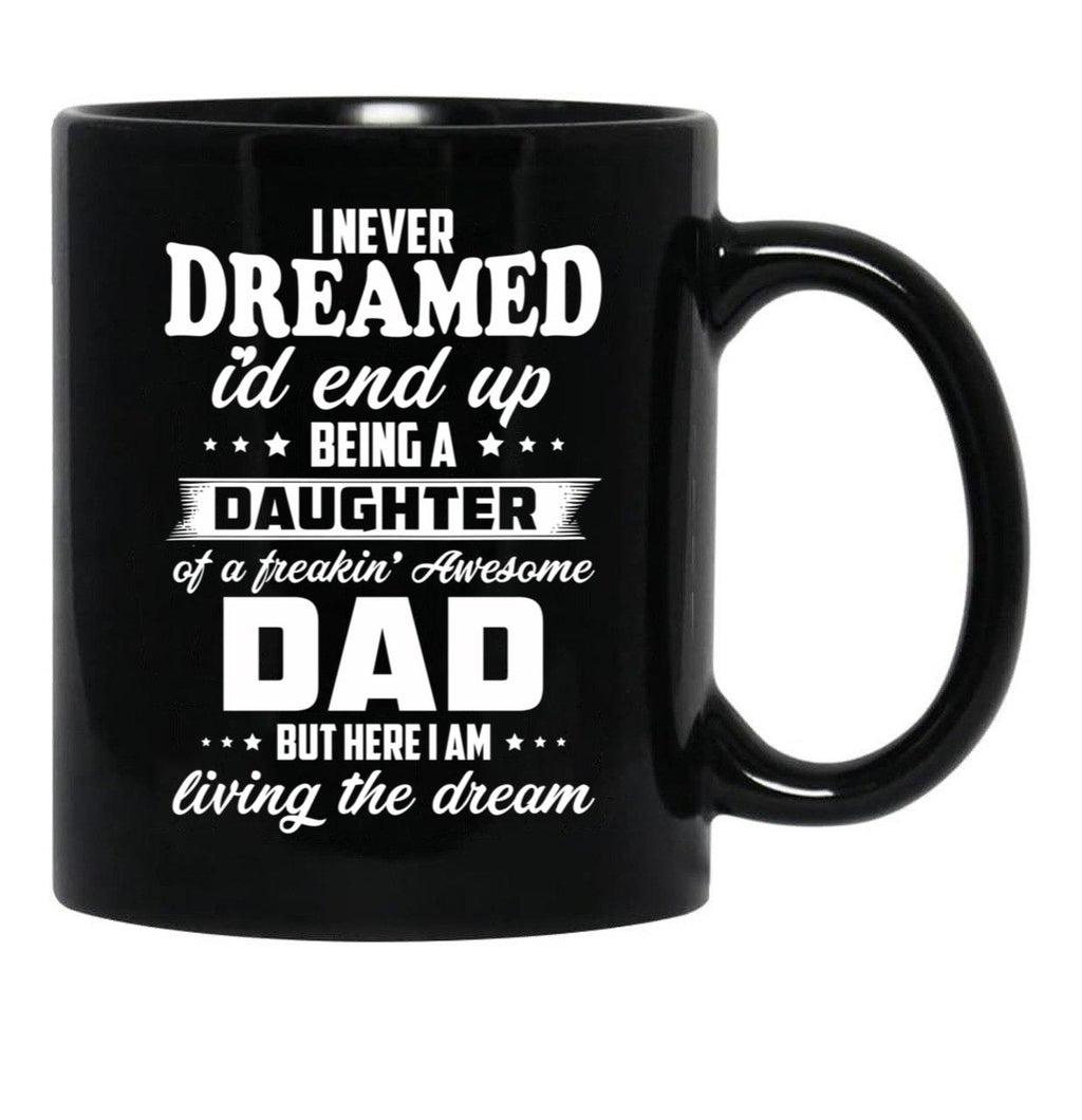 Daughter In Law Of A Freakin Awesome Dad Black Coffee Mug - Black