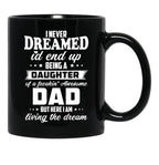 Daughter In Law Of A Freakin Awesome Dad Black Coffee Mug - Black