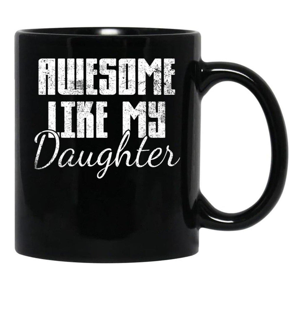 Daughter Mom Dad Vintage Black Coffee Mug - Black