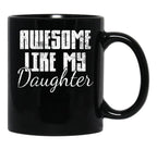 Daughter Mom Dad Vintage Black Coffee Mug - Black