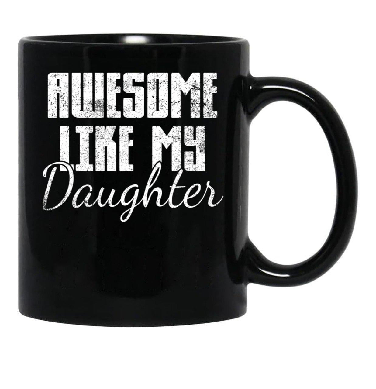 Daughter Mom Dad Vintage Black Coffee Mug - Black