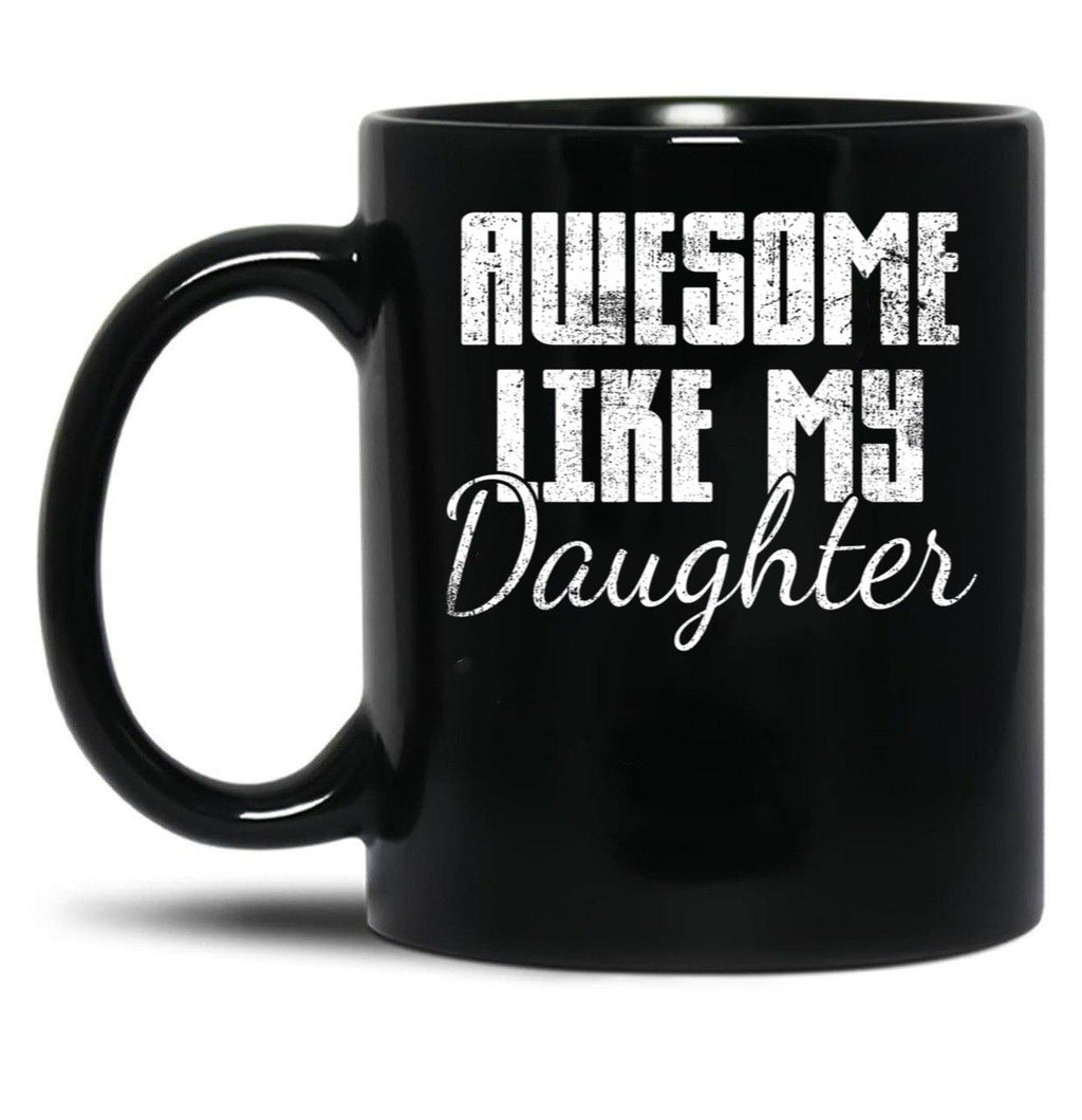 Daughter Mom Dad Vintage Black Coffee Mug