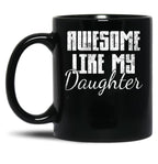 Daughter Mom Dad Vintage Black Coffee Mug