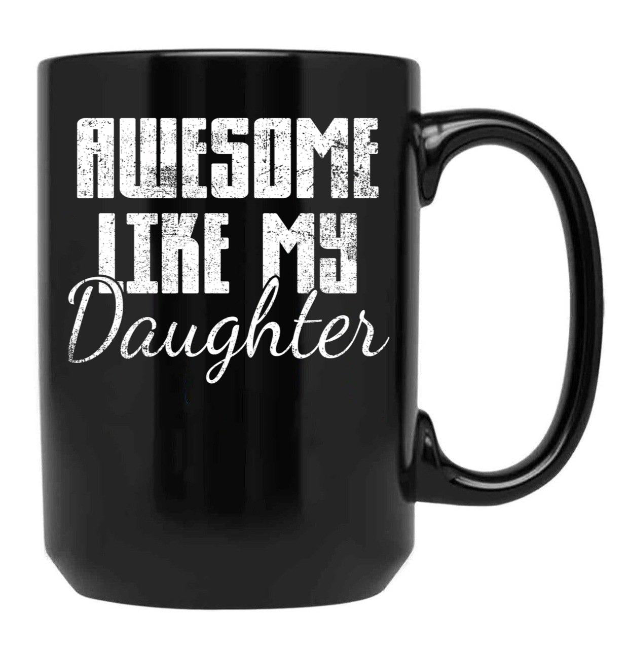 Daughter Mom Dad Vintage Black Coffee Mug - Black