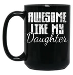 Daughter Mom Dad Vintage Black Coffee Mug