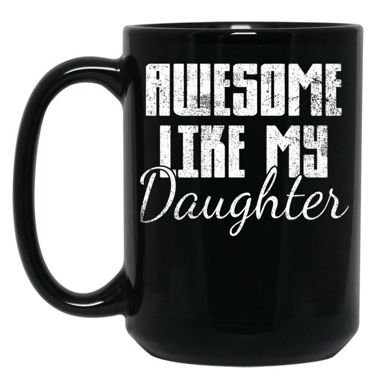 Daughter Mom Dad Vintage Black Coffee Mug