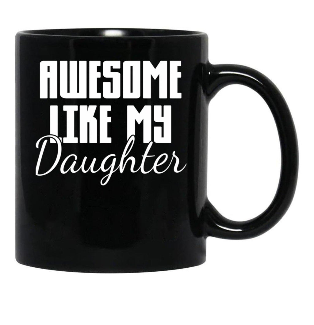 Daughter Mom Dad Black Coffee Mug - Black