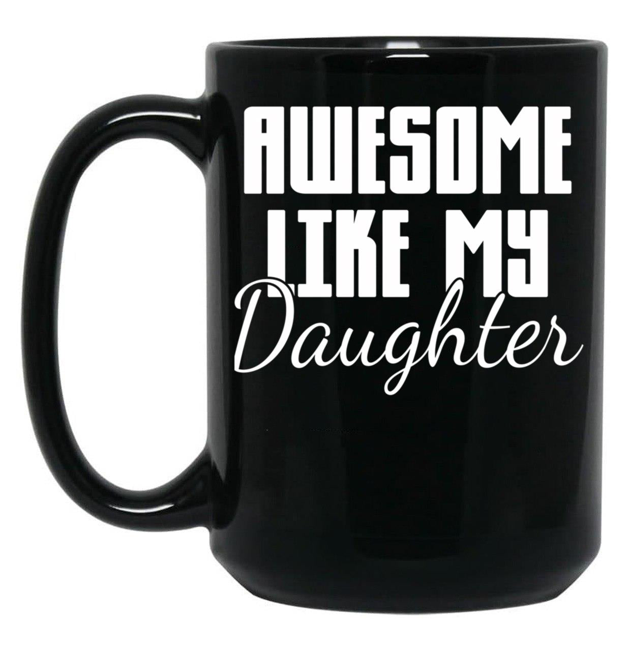 Daughter Mom Dad Black Coffee Mug
