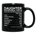 Daughter Nutritional Facts Black Coffee Mug - Black