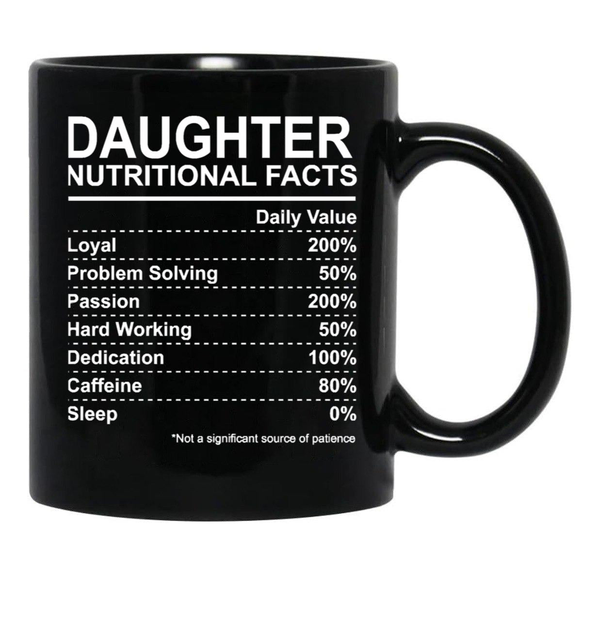 Daughter Nutritional Facts Black Coffee Mug - Black