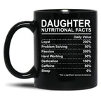 Daughter Nutritional Facts Black Coffee Mug