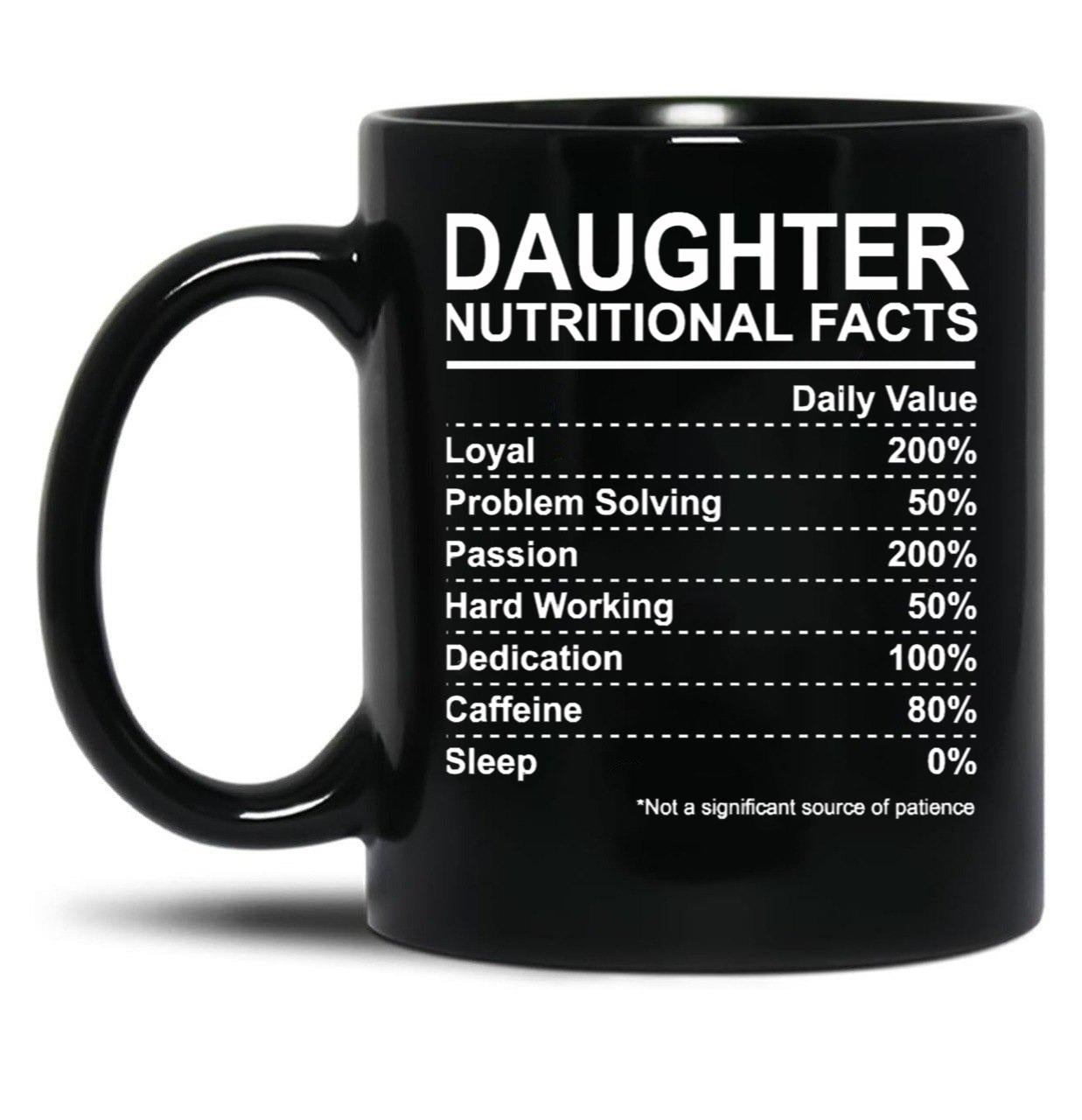 Daughter Nutritional Facts Black Coffee Mug