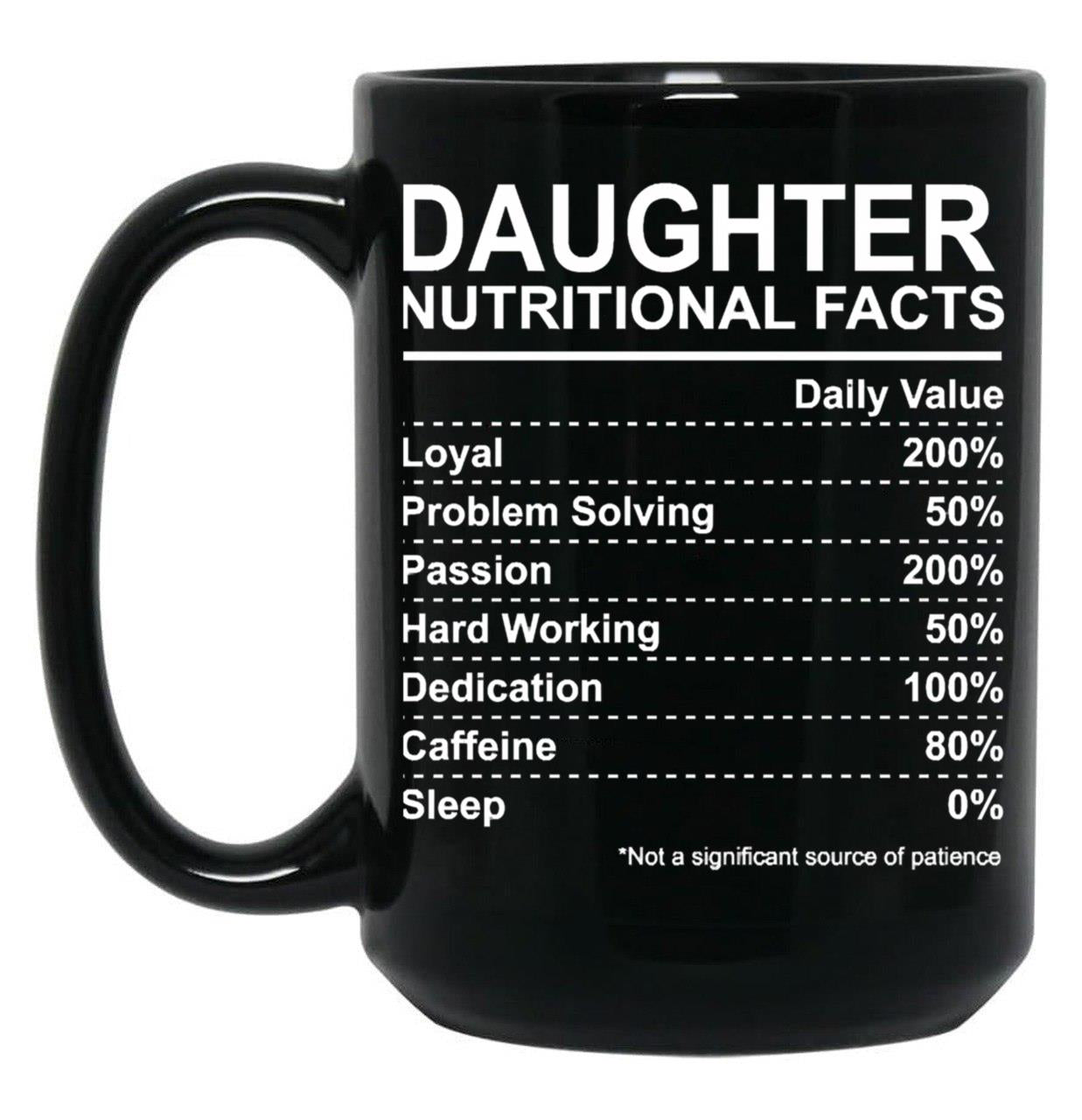 Daughter Nutritional Facts Black Coffee Mug