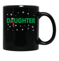 Daughter Mug Christmas Santa Hat Family Matching Pajamas Black Coffee Mug - Black