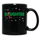 Daughter Mug Christmas Santa Hat Family Matching Pajamas Black Coffee Mug - Black