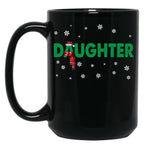 Daughter Mug Christmas Santa Hat Family Matching Pajamas Black Coffee Mug