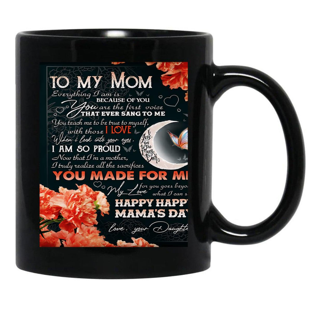 Daughter - To My Beloved Mom (1) Black Coffee Mug - Black