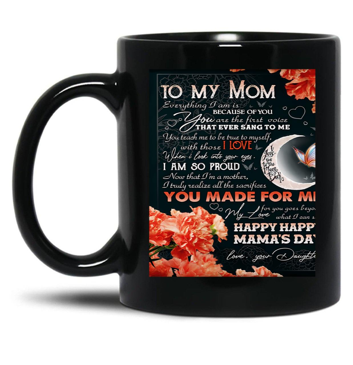 Daughter - To My Beloved Mom (1) Black Coffee Mug