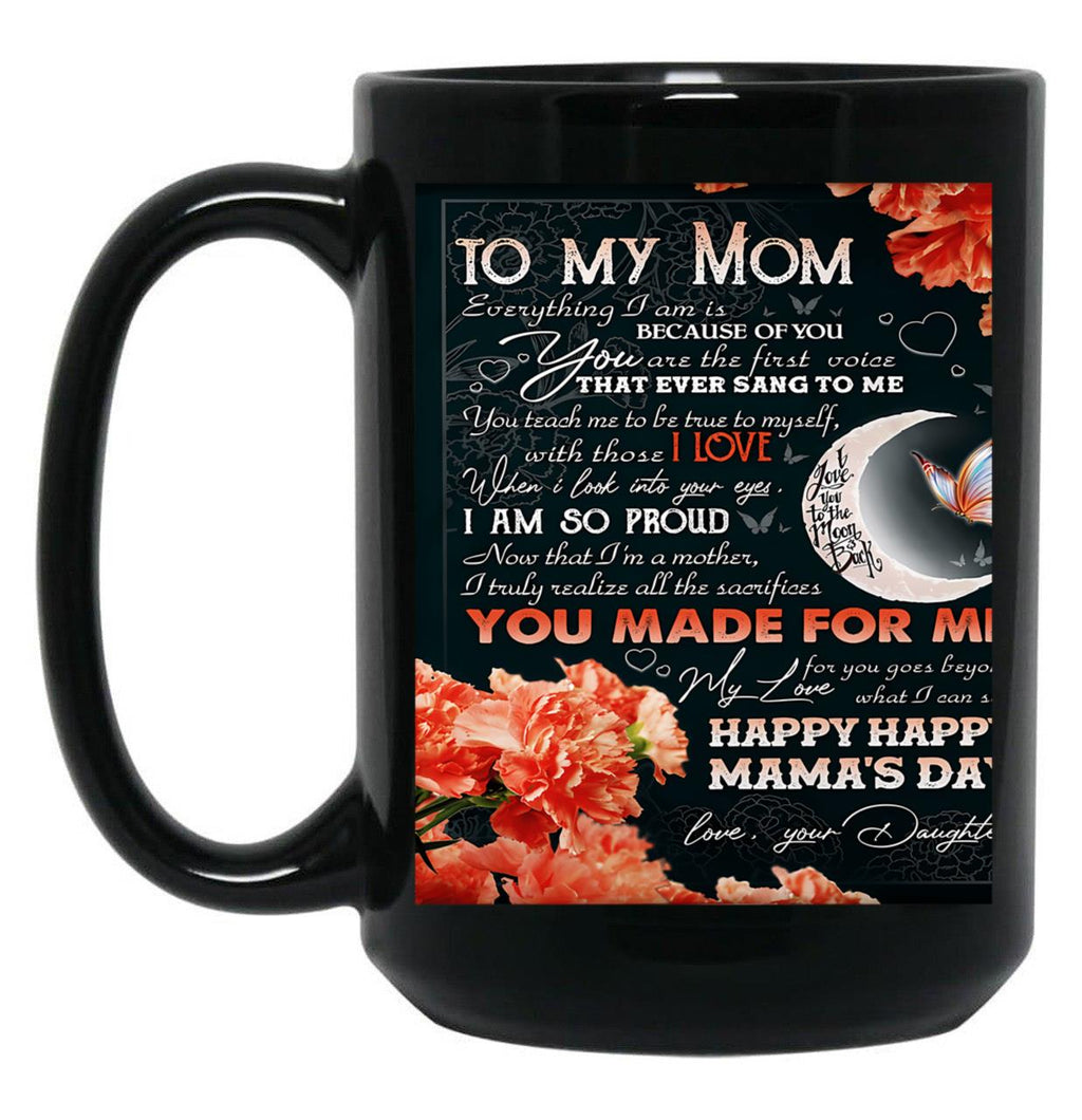Daughter - To My Beloved Mom (1) Black Coffee Mug
