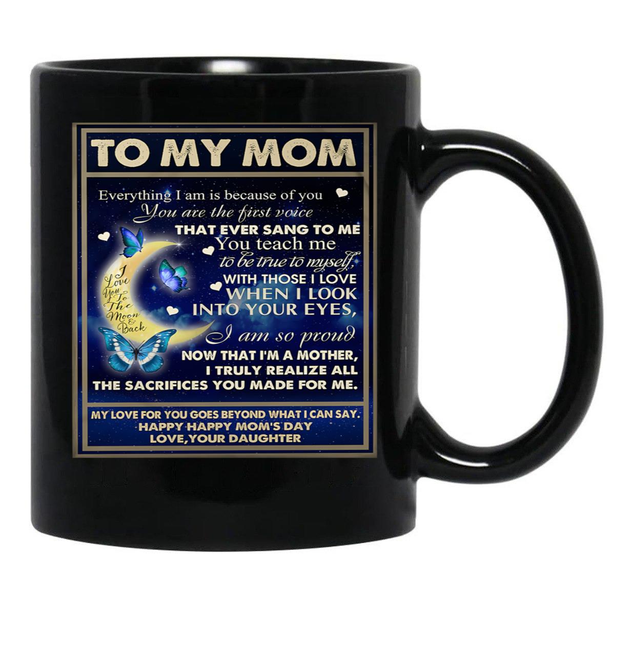Daughter - To My Beloved Mom Black Coffee Mug - Black