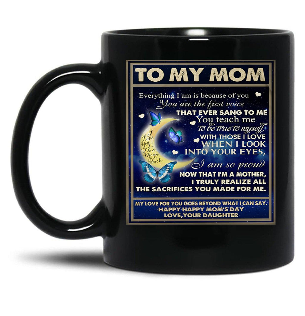 Daughter - To My Beloved Mom Black Coffee Mug