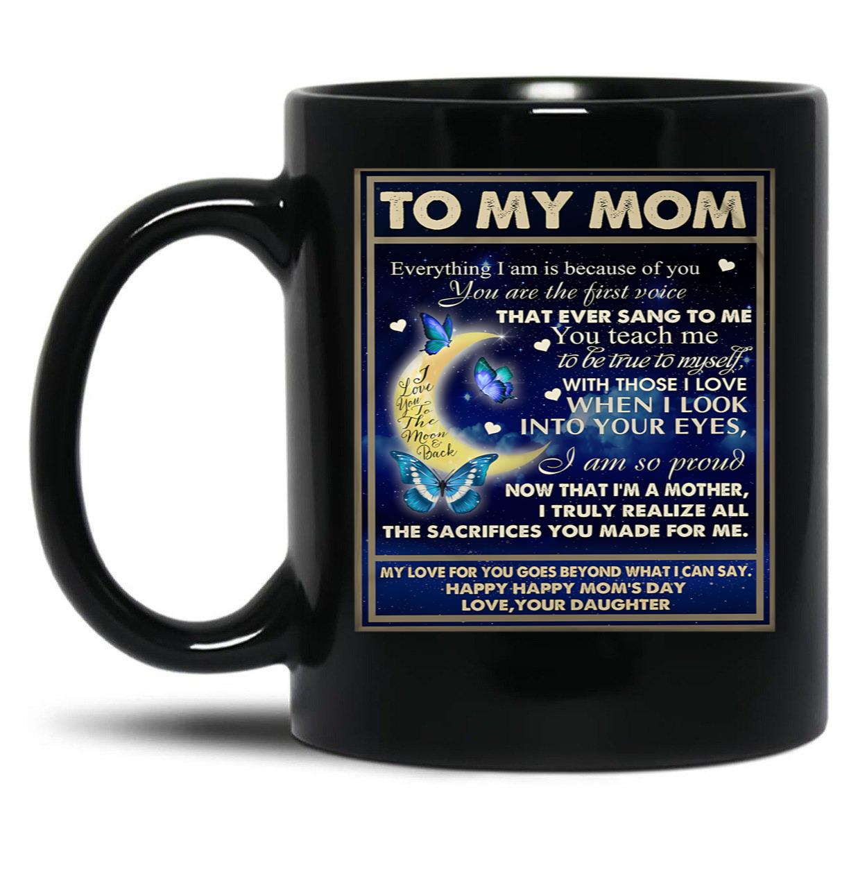 Daughter - To My Beloved Mom Black Coffee Mug