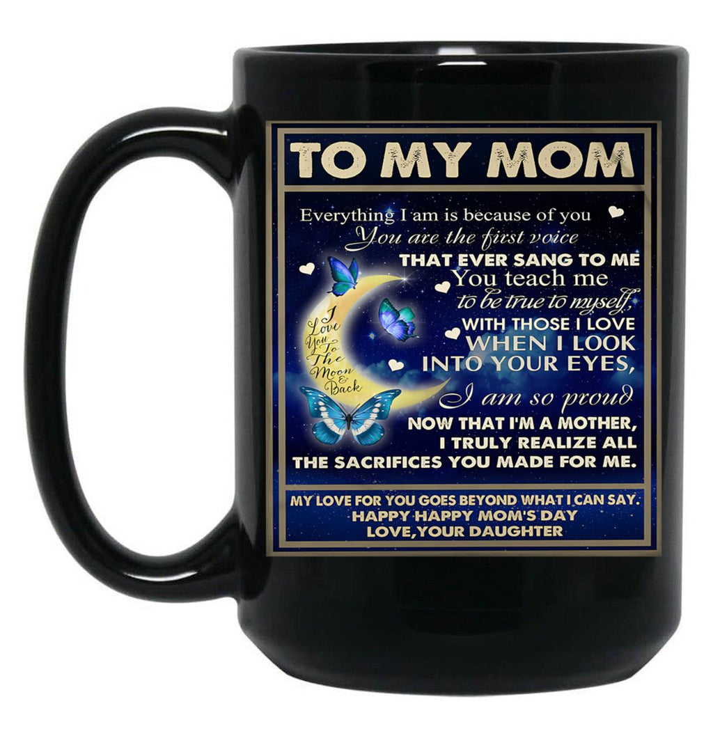 Daughter - To My Beloved Mom Black Coffee Mug