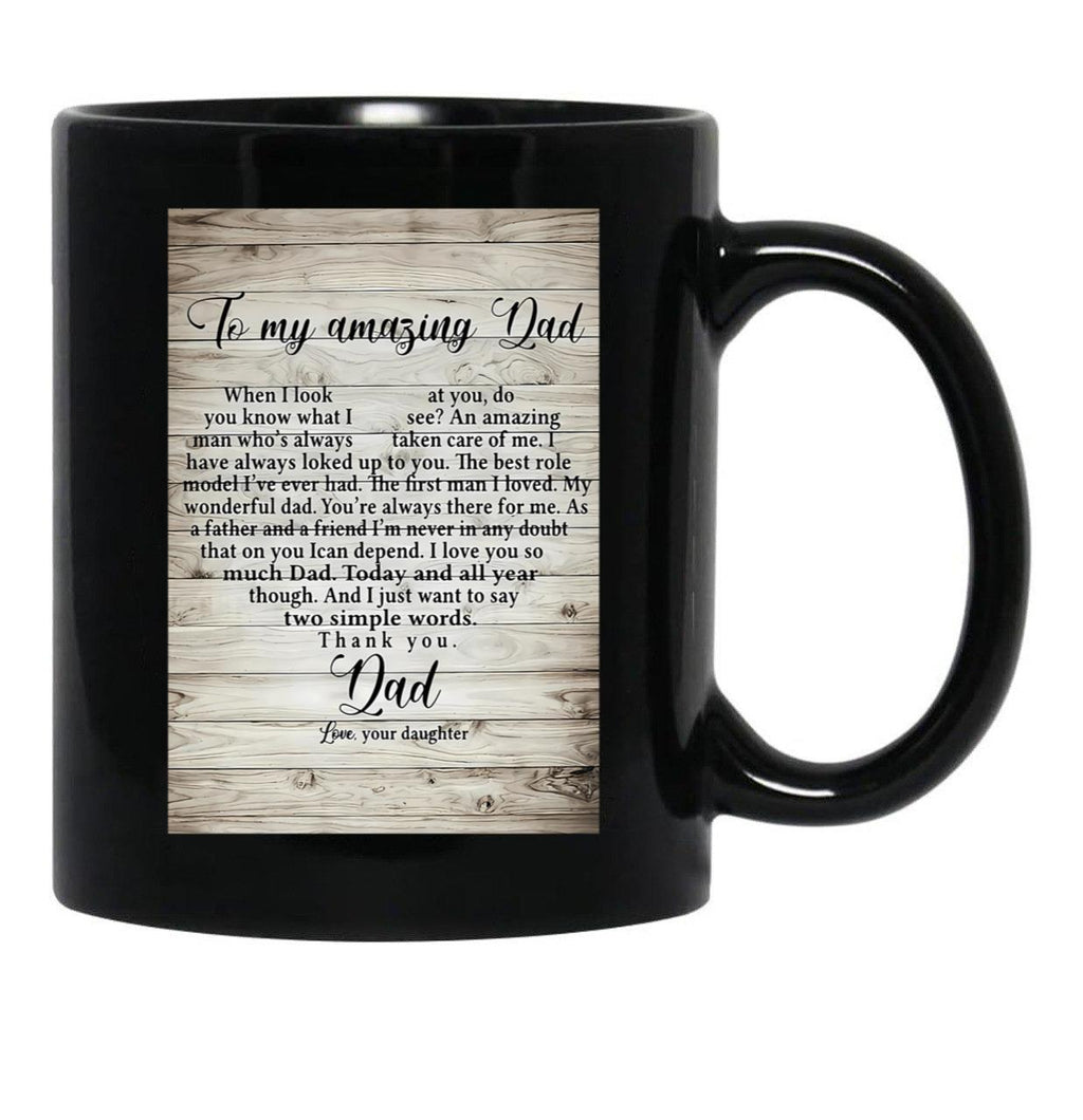 Daughter To My Dad Father Day Meaning Quotes Black Coffee Mug - Black