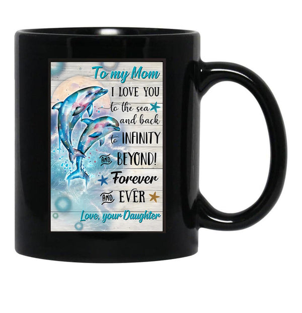 Daughter To My Mom I Love You Meaning Quotes Gift Mother Day Black Coffee Mug - Black