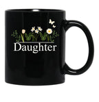Daughter With White Flowers Black Coffee Mug - Black