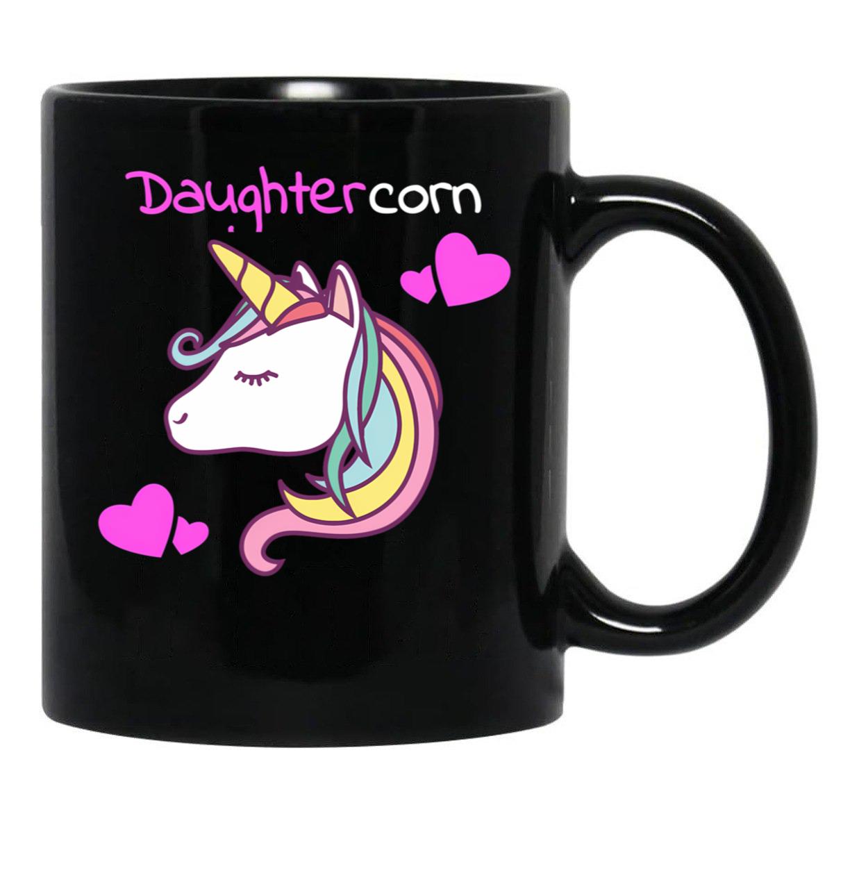 Daughtercorn - Daughter Unicorn Black Coffee Mug - Black
