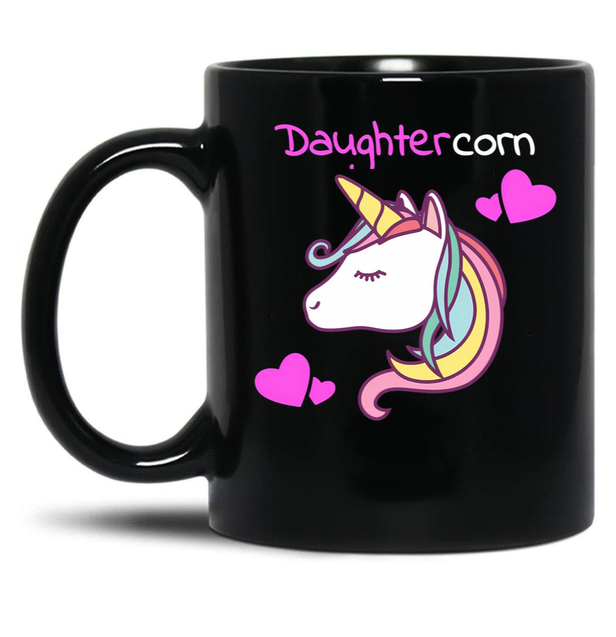 Daughtercorn - Daughter Unicorn Black Coffee Mug