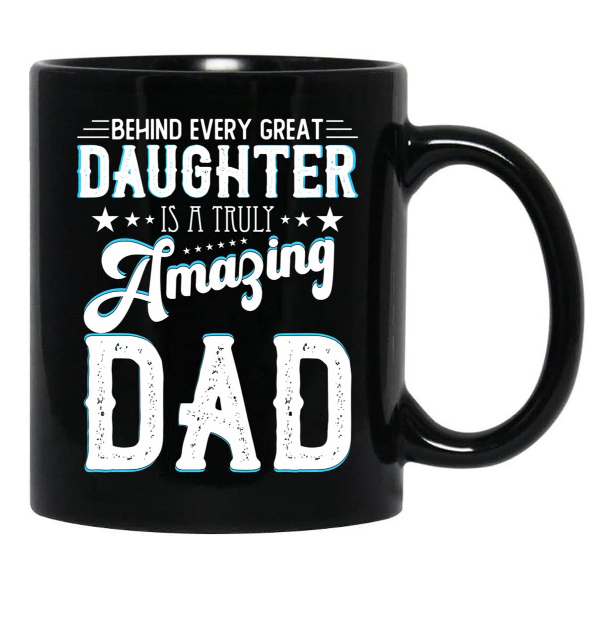Daughters Gift For Fathers Day Black Coffee Mug - Black
