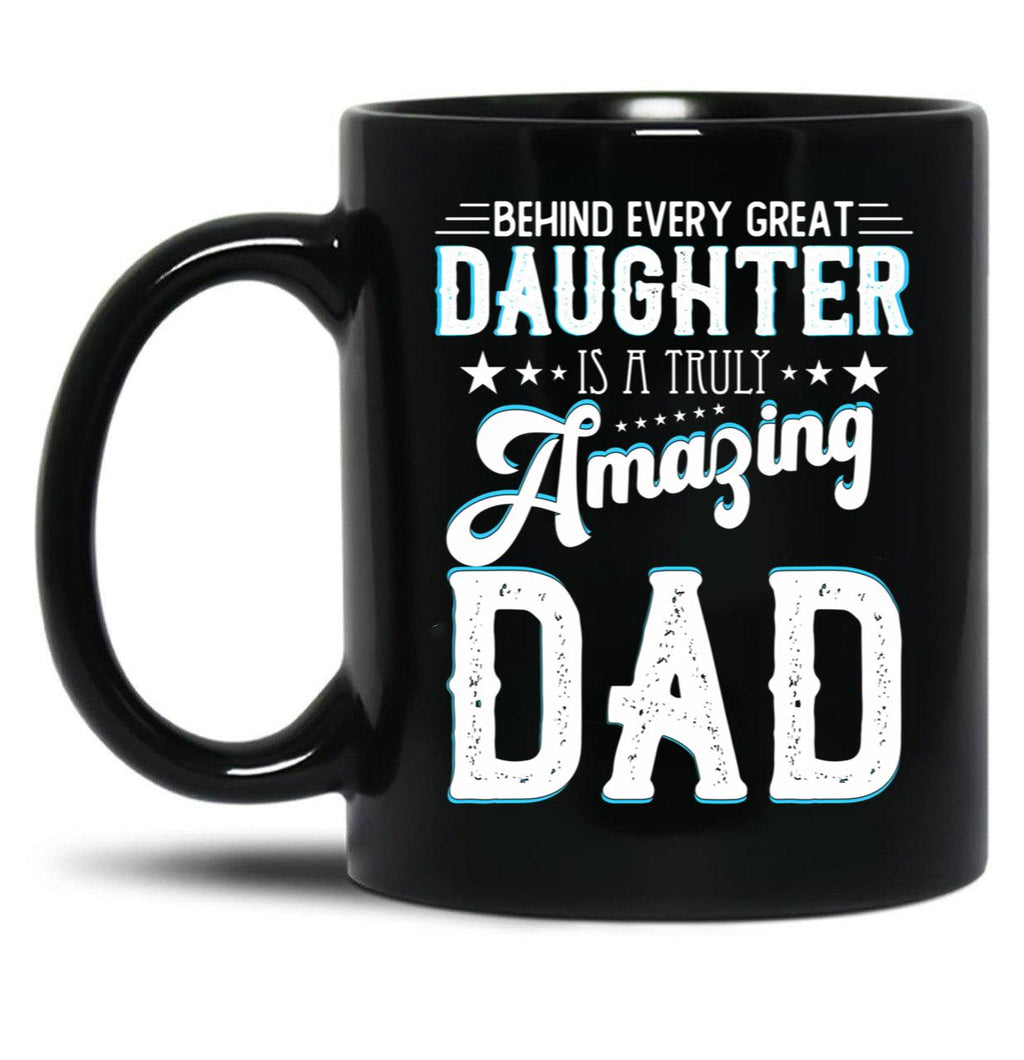 Daughters Gift For Fathers Day Black Coffee Mug