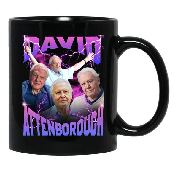 David Attenborough BBC Nature Documentary Lover Bootleg Rap Black Coffee Mug, Gift Coffee Mug - Black