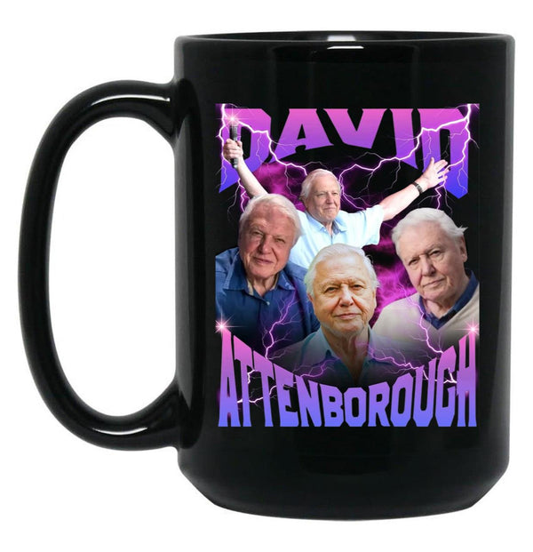 David Attenborough BBC Nature Documentary Lover Bootleg Rap Black Coffee Mug, Gift Coffee Mug - Black
