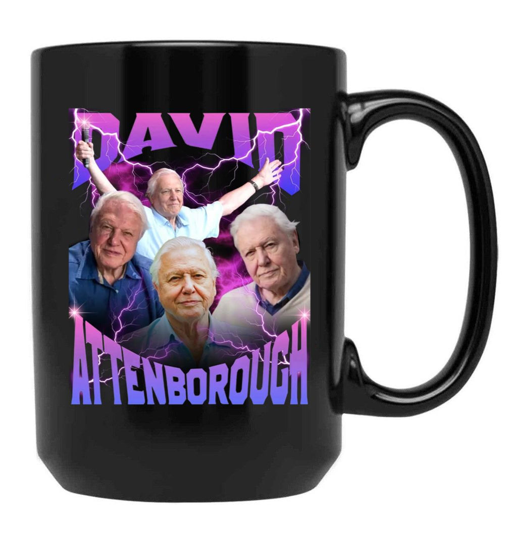 David Attenborough BBC Nature Documentary Lover Bootleg Rap Black Coffee Mug, Gift Coffee Mug
