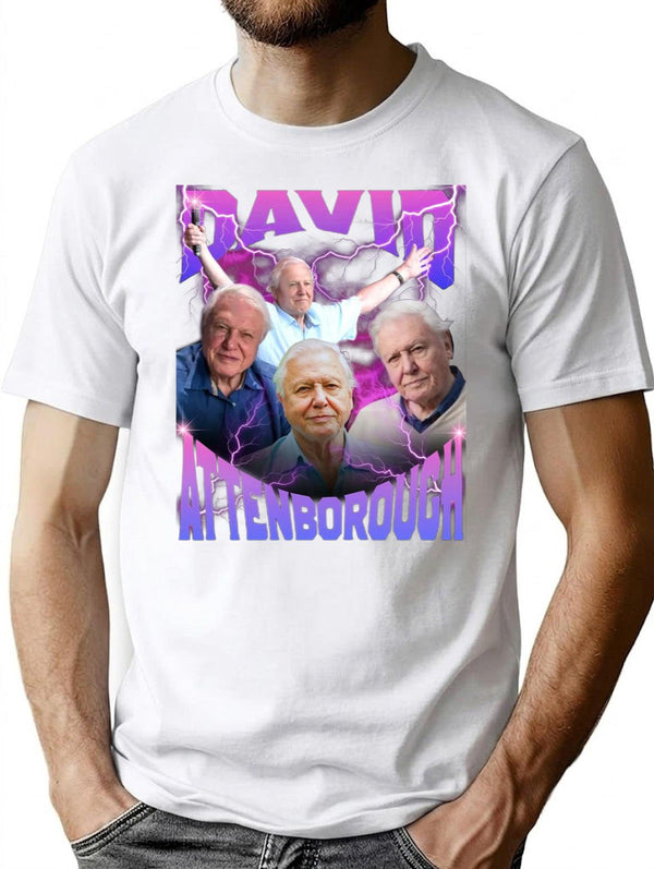 David Attenborough BBC Nature Documentary Lover Bootleg Rap Premium Heavyweight Cotton T-Shirt - White