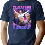 David Attenborough BBC Nature Documentary Lover Bootleg Rap Premium Heavyweight Cotton T-Shirt - Navy
