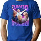 David Attenborough BBC Nature Documentary Lover Bootleg Rap Premium Heavyweight Cotton T-Shirt - Blue