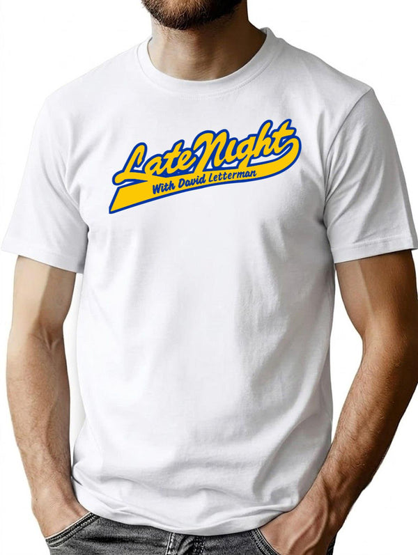 David Letterman Classic Logo Classic Tshirt1229 Essential Premium Heavyweight Cotton T-Shirt - White