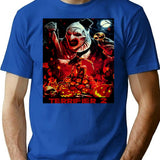 Day Gift Terrifier Movie Poster Horror Cool Gifts T-Shirt for Men & Women, T-Shirts Graphic Tee - Blue