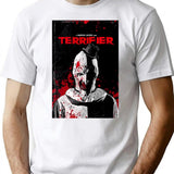 Day Gifts Terrifier Art The Clown Horror Movie Poster Cool Gift T-Shirt for Men & Women, T-Shirts Graphic Tee - White